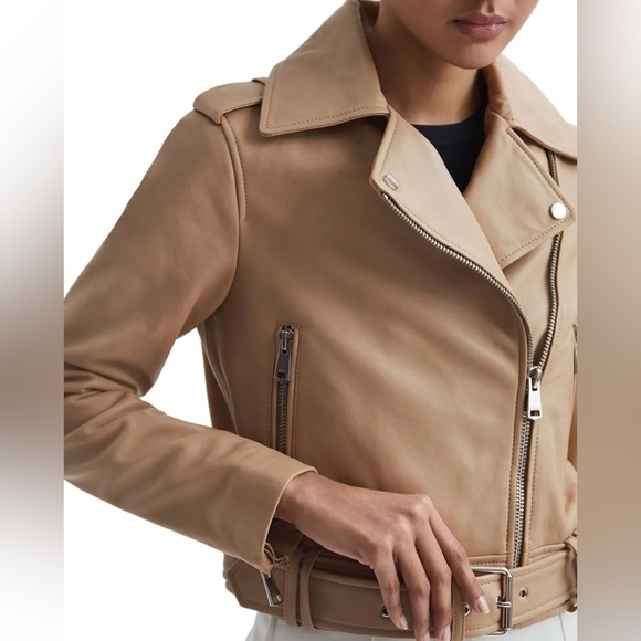 Reiss Tayler Biker Leather Jacket, new, never worn - Picture 3 of 5